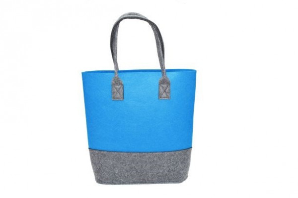 Filz Shopper Tasche, blau-grau